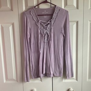 Soft long sleeve boho American eagle top